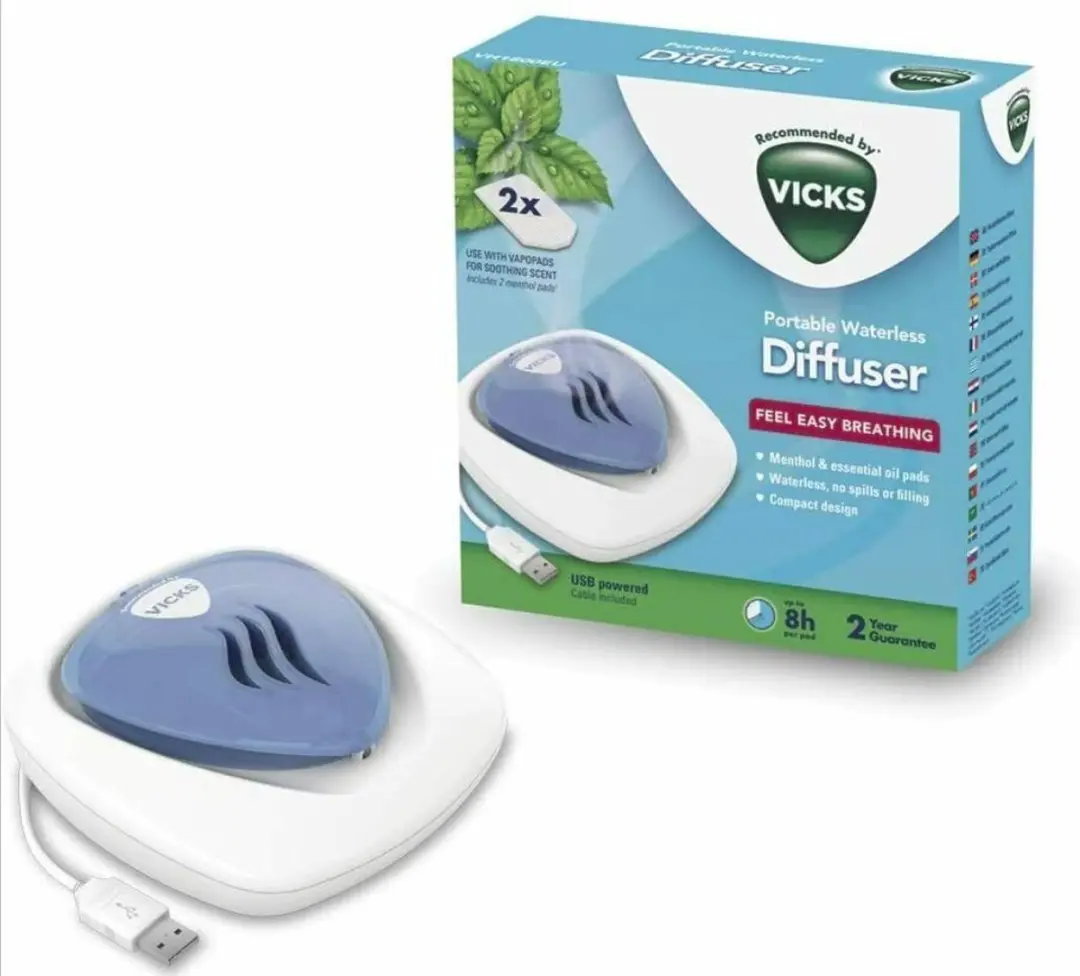 Vicks VH1800EU Watervrije Verdamper - 1 ml - 2 Vapopads Menthol