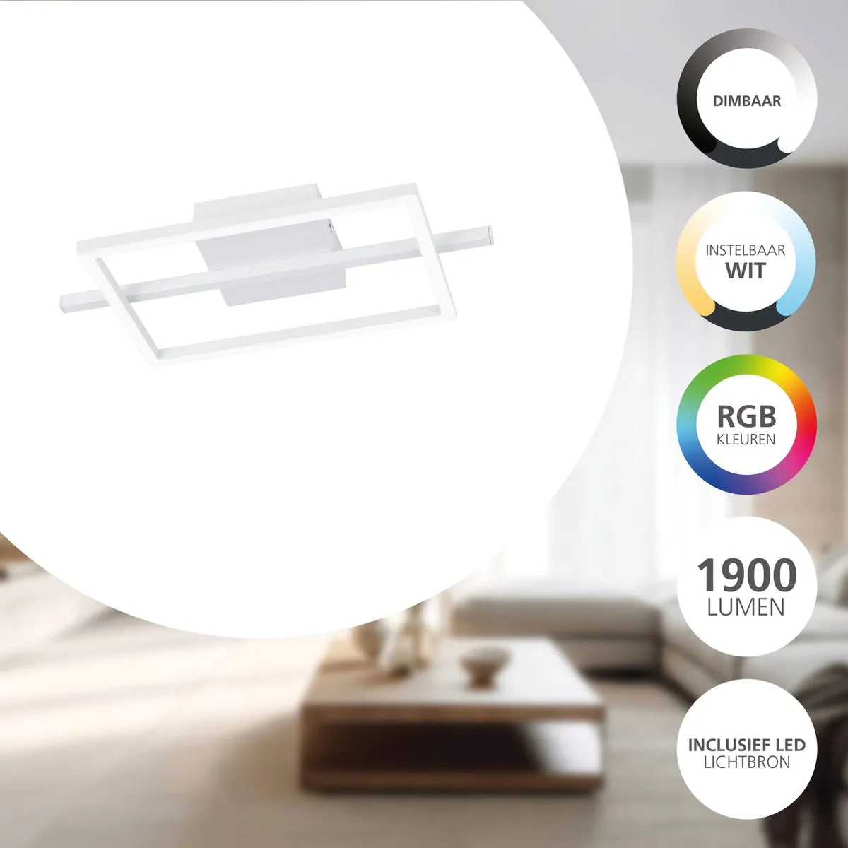 Eglo Amandolo Plafondlamp LED 20cm - Instelbaar RGB & Wit - Dimbaar