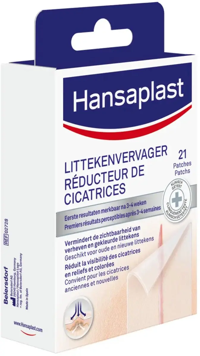Hansaplast Littekenpleisters 21 Stuks - 3,8x6,8cm Transparant