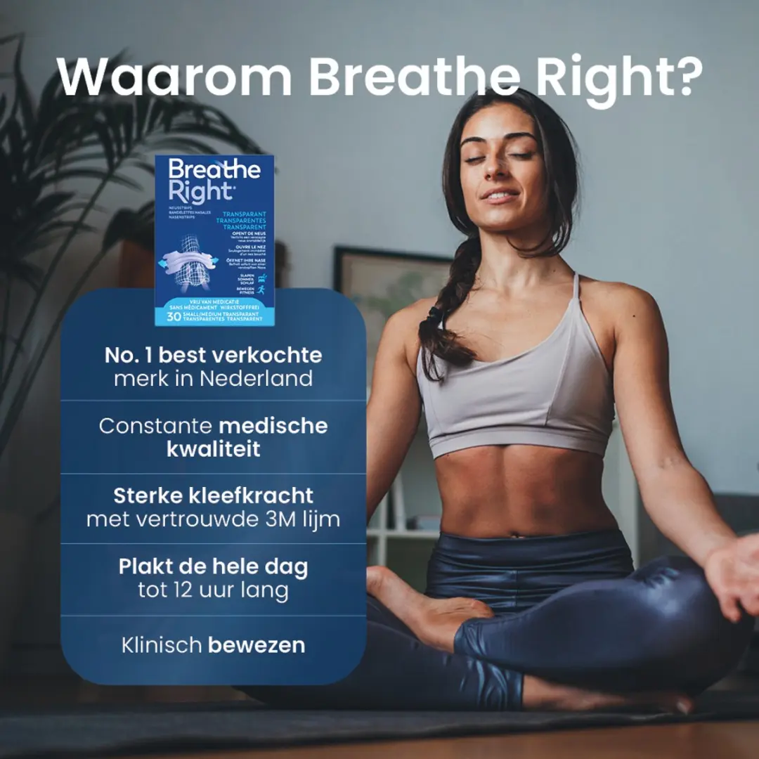 Breathe Right Neusstrips Transparant Small/Medium - 30 Stuks