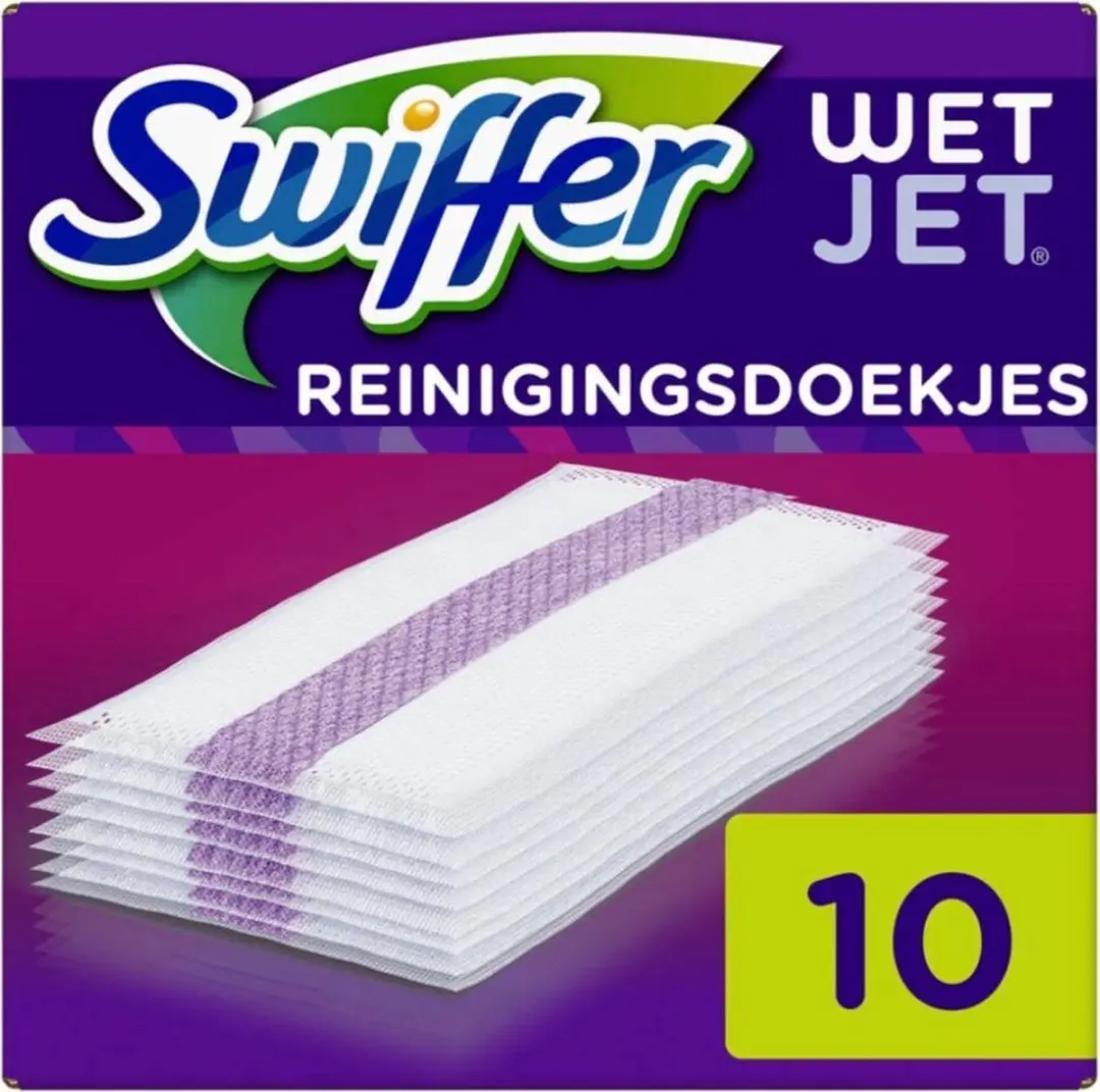 Swiffer WetJet Reinigingsdoekjes - 40 Stuks (4x10) - Paars/Wit