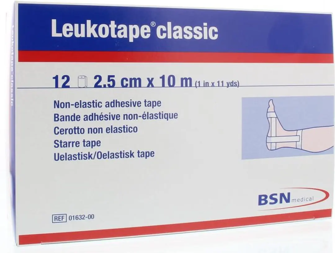 Leukotape Classic Wit 2,5cm x 10m - 12 Rollen