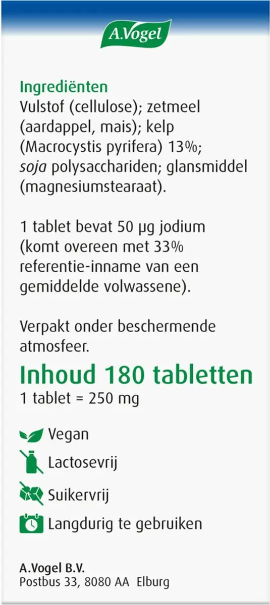 A.Vogel Kelpasan Schildkliertabletten 180 Stuks
