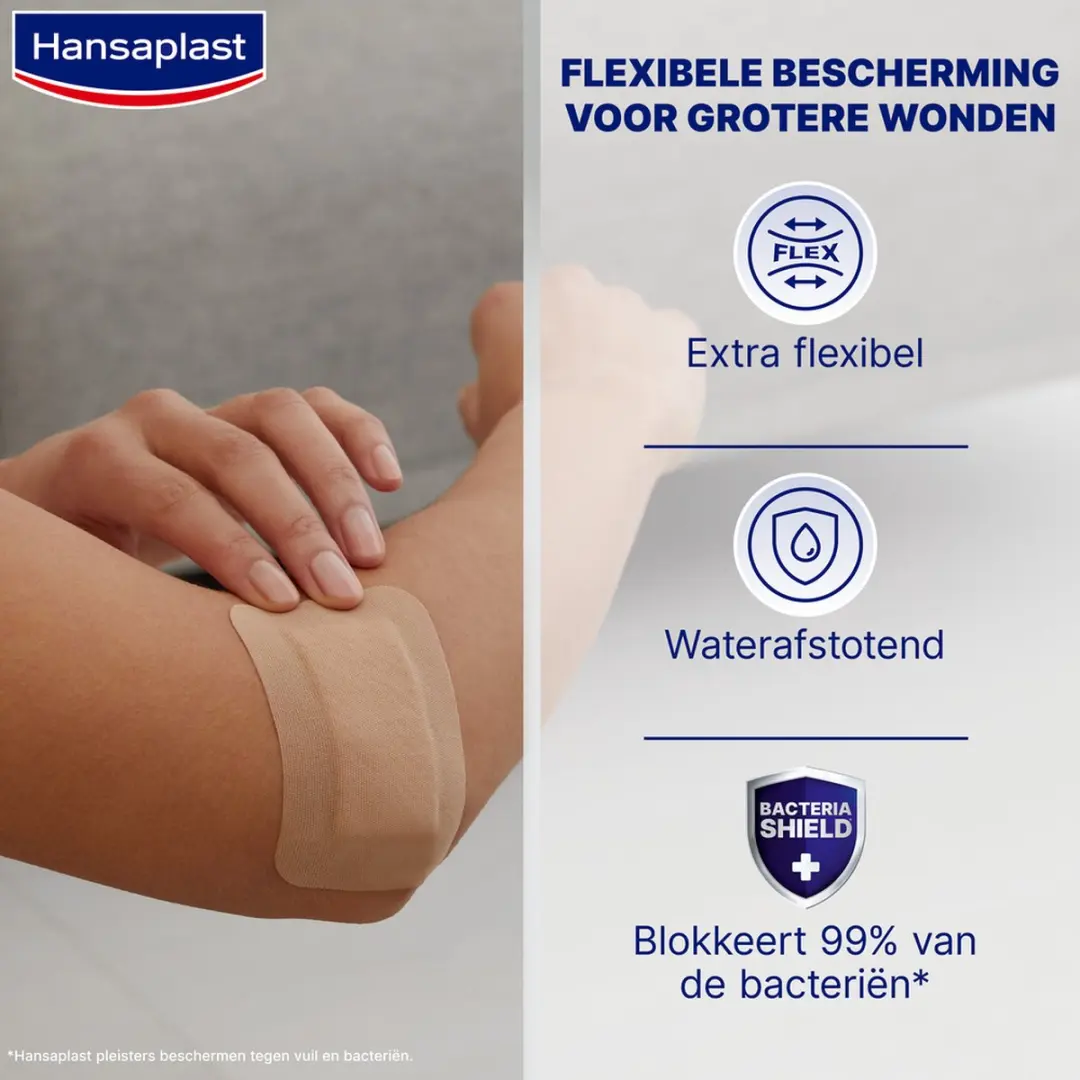 Hansaplast Flexible Elastic XXL Pleisters 6x9cm - 5 Stuks