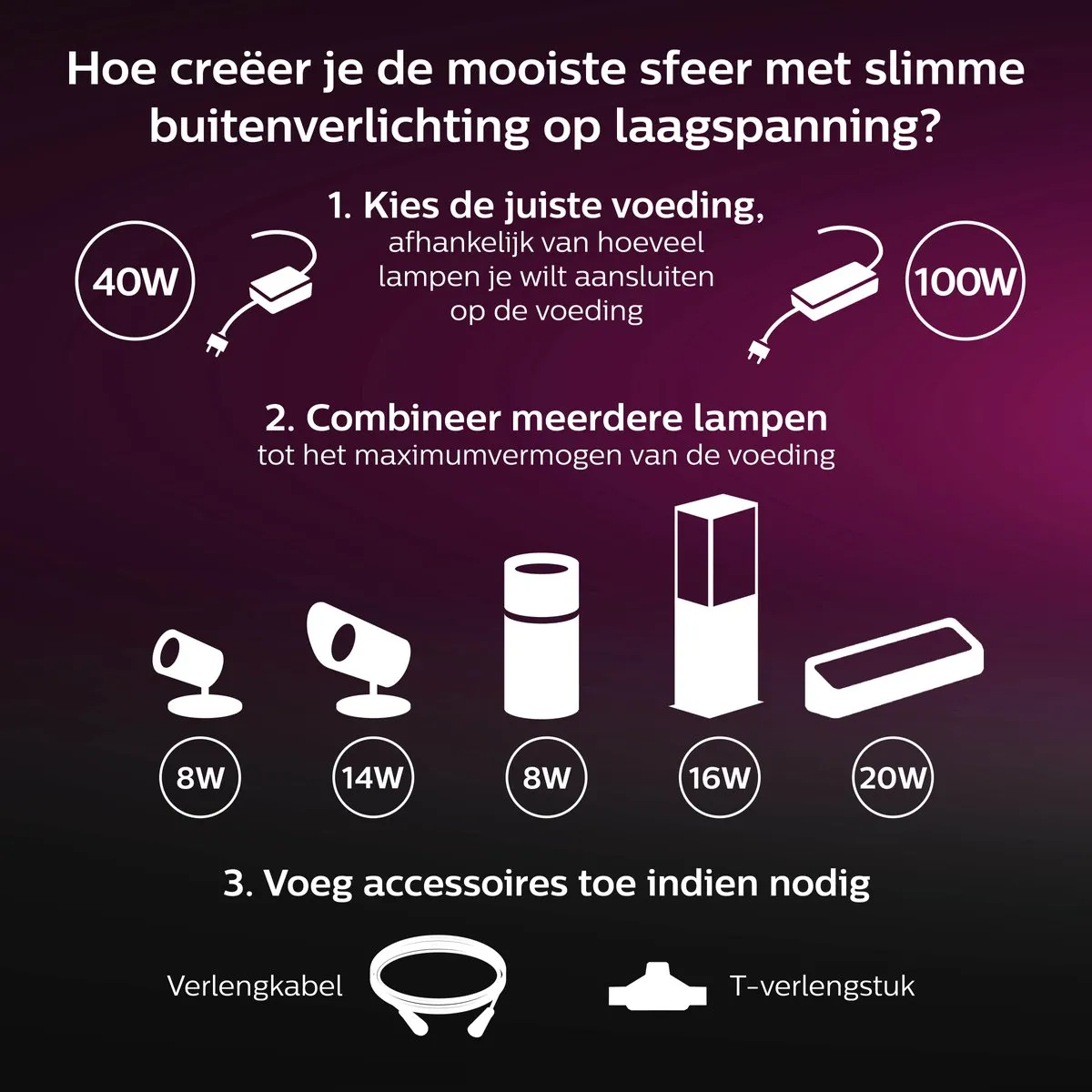 Philips Hue T-verlengstuk Buiten - 2 Lichtpunten