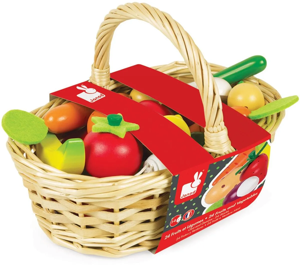 Janod In De Keuken Groenten & Fruit Mand - 24 Stuks Multikleur