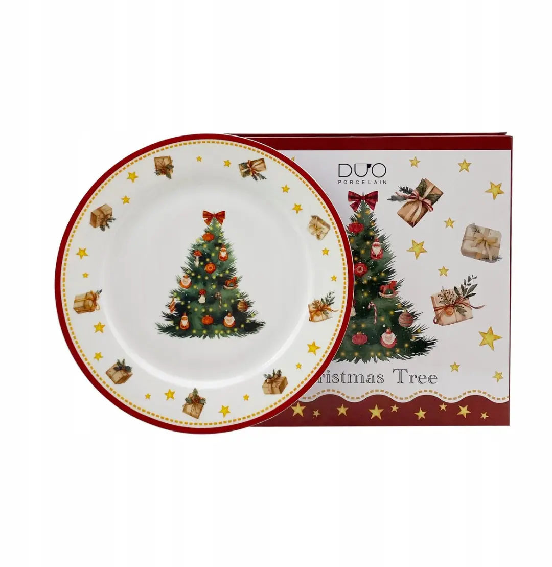 Duo Kerstboom Porseleinen Dinerbord