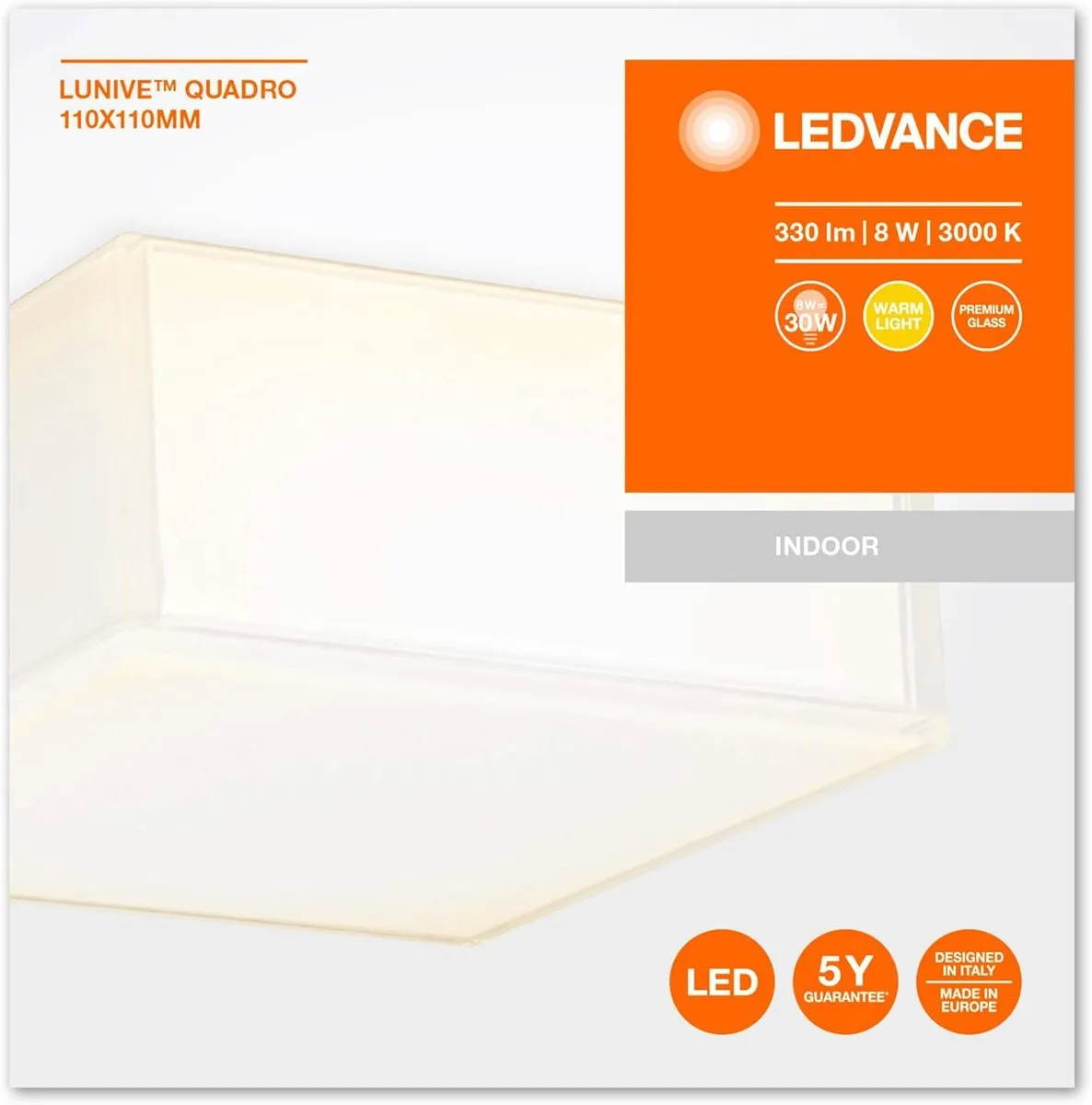 LEDVANCE Lunive Quadro Wand- en Plafondlamp Warm Wit