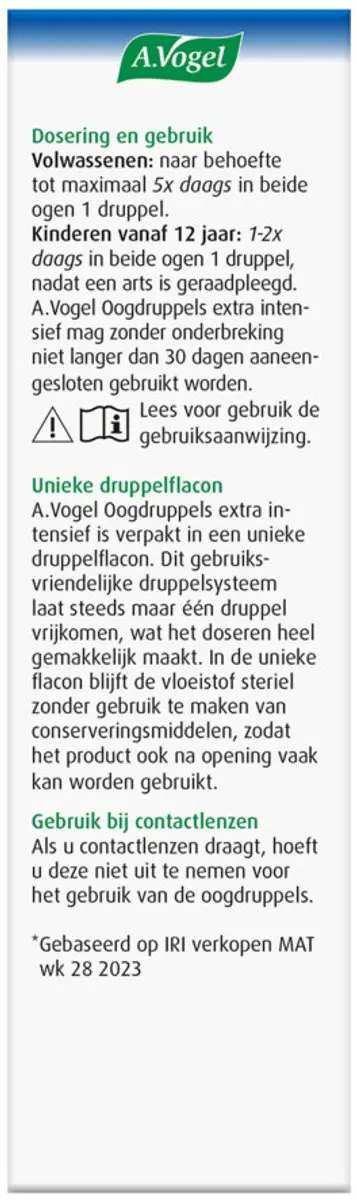 A.Vogel Oogdruppels Extra Intensief 2x10ml