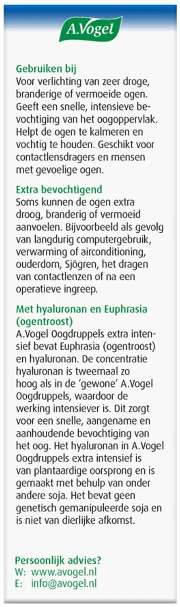 A.Vogel Oogdruppels Extra Intensief 2x10ml