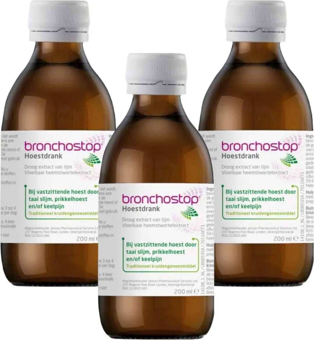 Bronchostop Hoestdrank 200ml - 3 Stuks