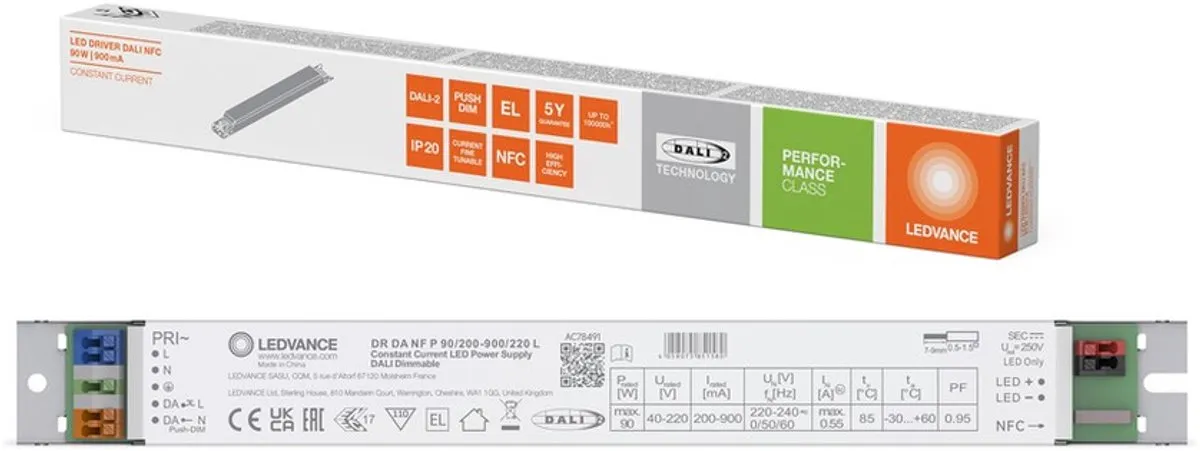 LEDVANCE LED Driver DALI NFC Performance 90/200-900/220 L - IP20