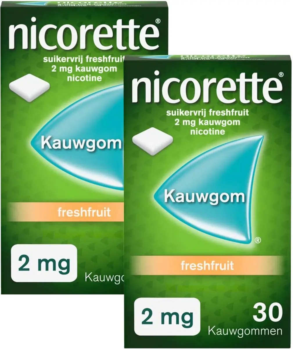 Nicorette Suikervrij Kauwgom 2mg Fresh Fruit