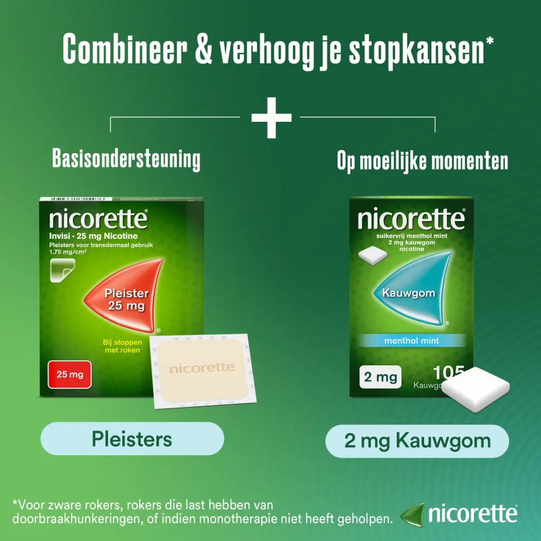 Nicorette Suikervrij Kauwgom 2mg Fresh Fruit - 60 Stuks
