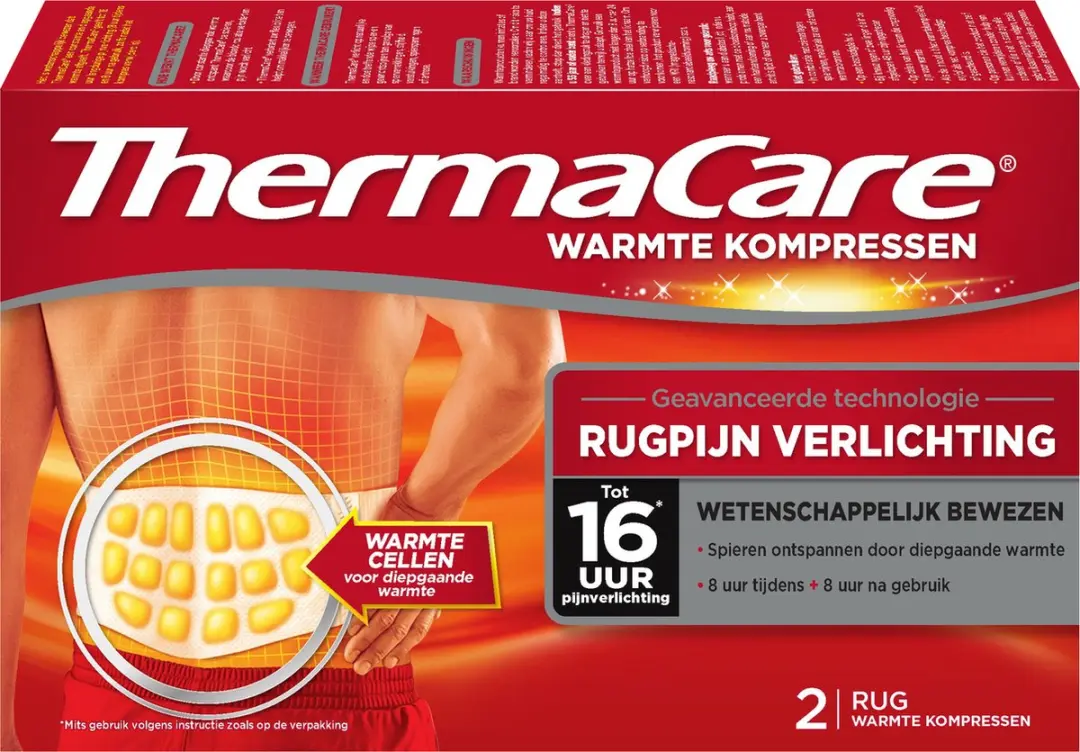 Thermacare Rugpijn Warmtekompres - 2 Stuks Rood