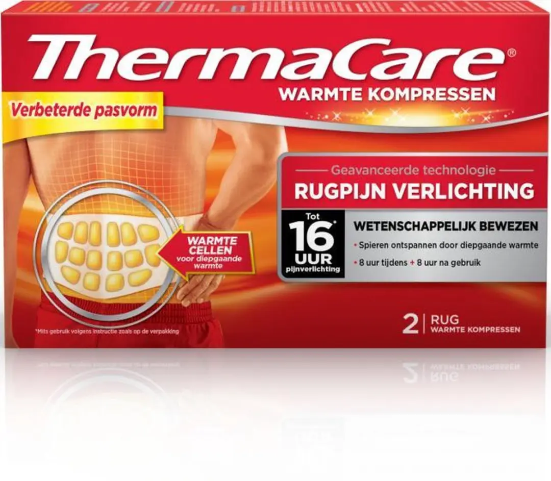 Thermacare Rugpijn Warmtekompres - 2 Stuks Rood
