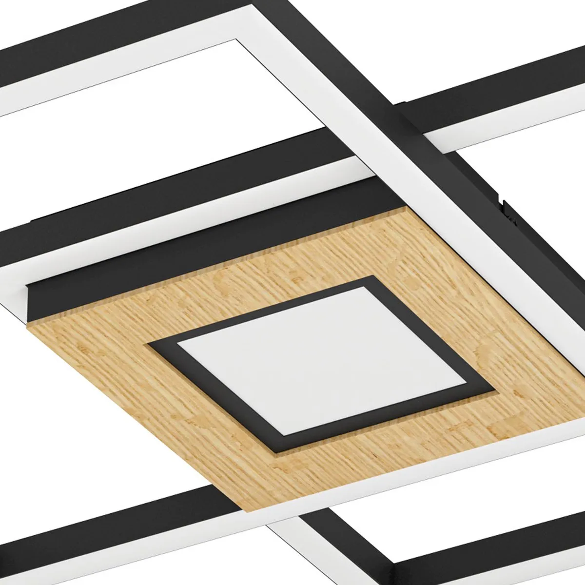 Eglo Marinello Plafondlamp 3x - 48,5cm - Zwart/Wit/Bruin
