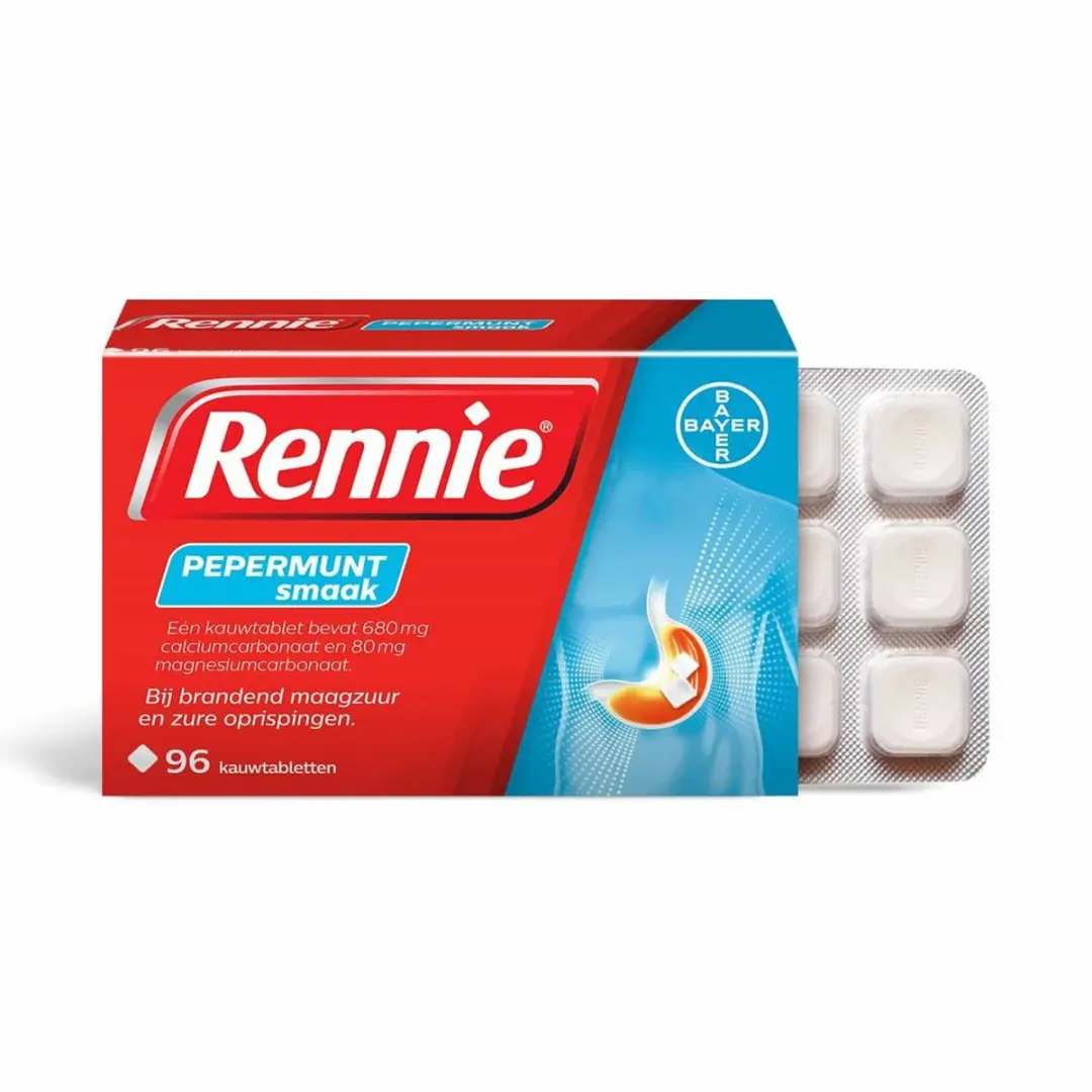 Rennie Pepermunt Kauwtabletten - 2x96 Stuks