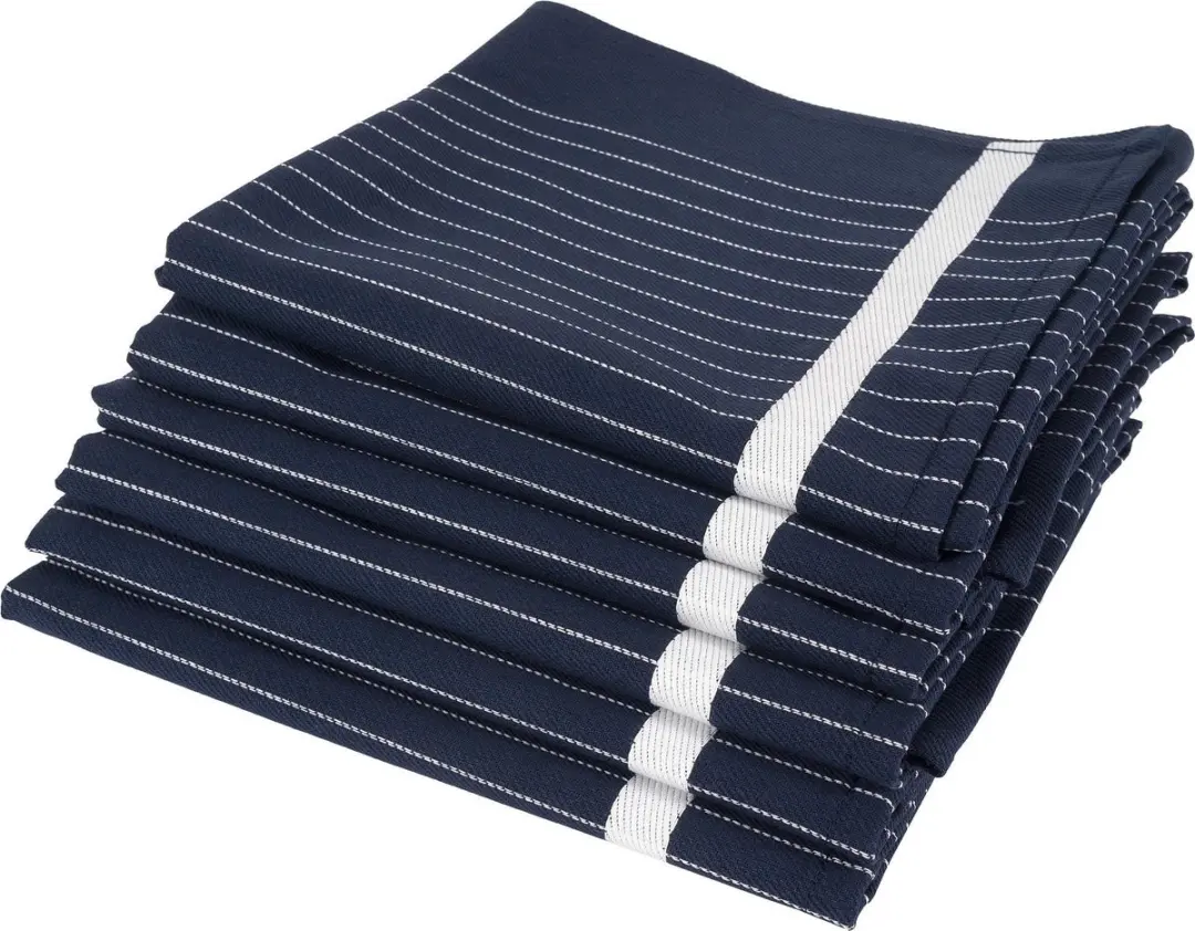 Twentse Damast Keukendoeken Set 6 Stuks 50x55cm - Marineblauw - afbeelding 4 van 5