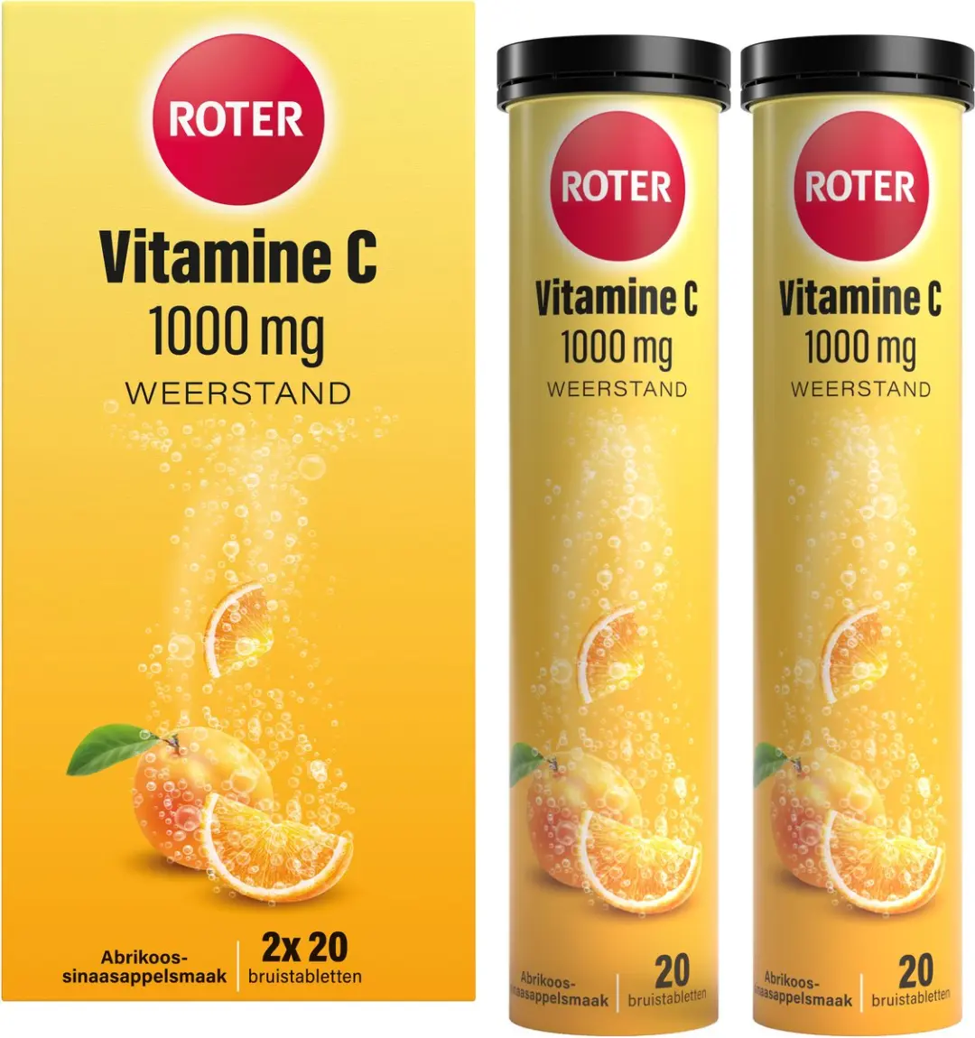 Roter Vitamine C 1000mg Bruistabletten - 40 Stuks - Abrikoos-Sinaasappel