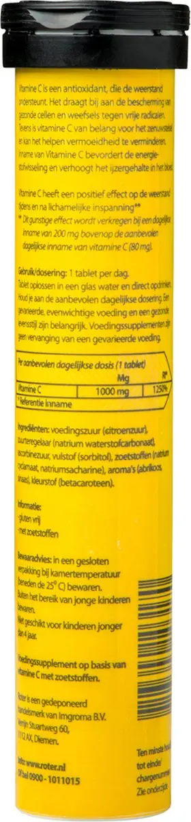 Roter Vitamine C 1000mg Bruistabletten - 40 Stuks - Abrikoos-Sinaasappel