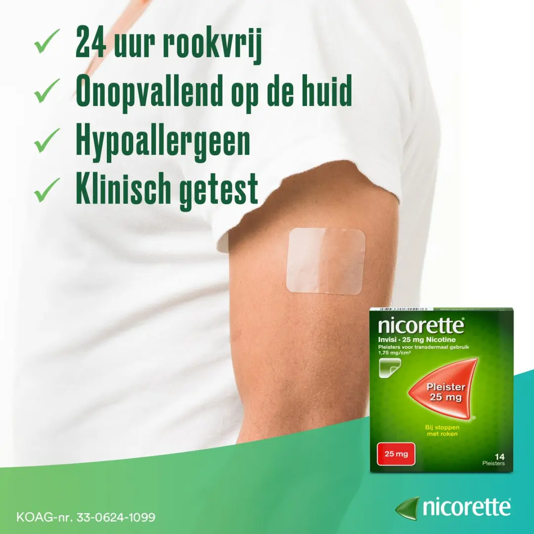 Nicorette Invisi Pleisters 25mg - 14 Stuks