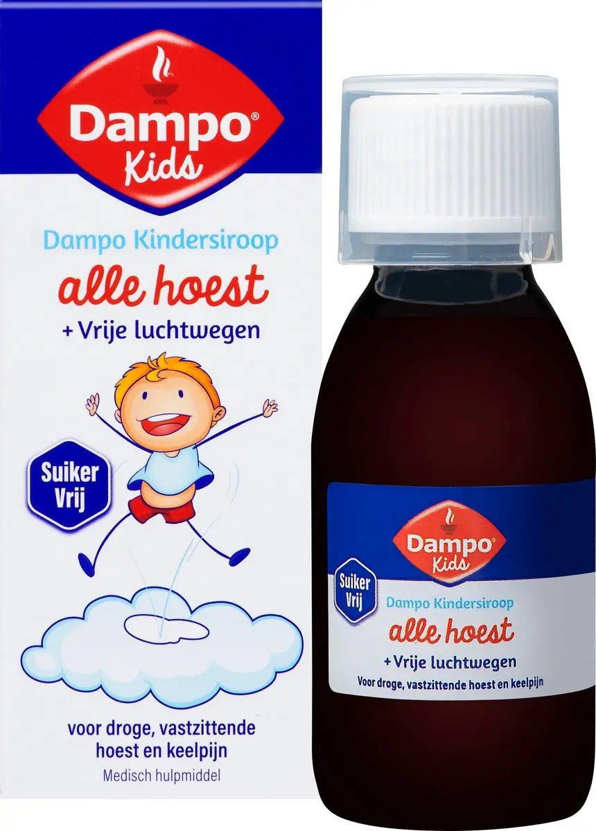 Dampo Kids Kindersiroop Alle Hoest + Vrije Luchtwegen 120ml