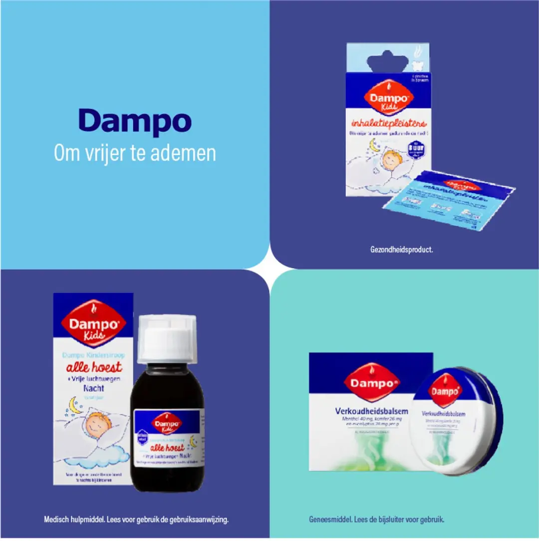 Dampo Kids Kindersiroop Alle Hoest + Vrije Luchtwegen 120ml - Suikervrij