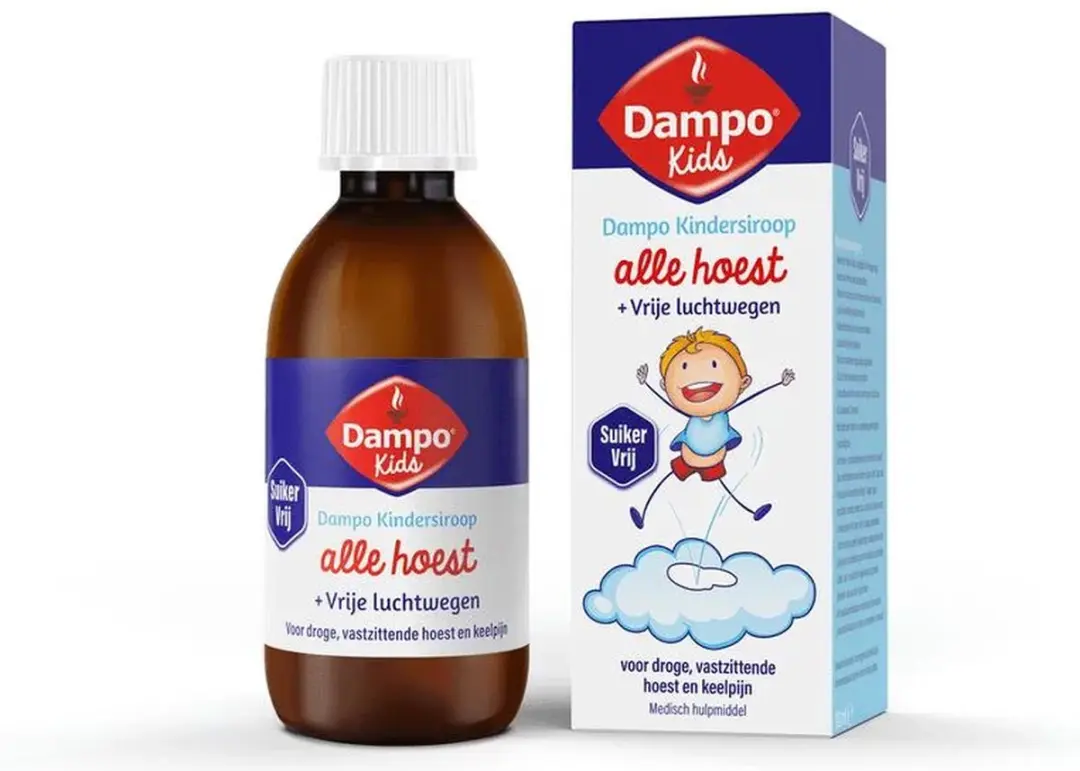 Dampo Kids Kindersiroop Alle Hoest + Vrije Luchtwegen 120ml - Suikervrij