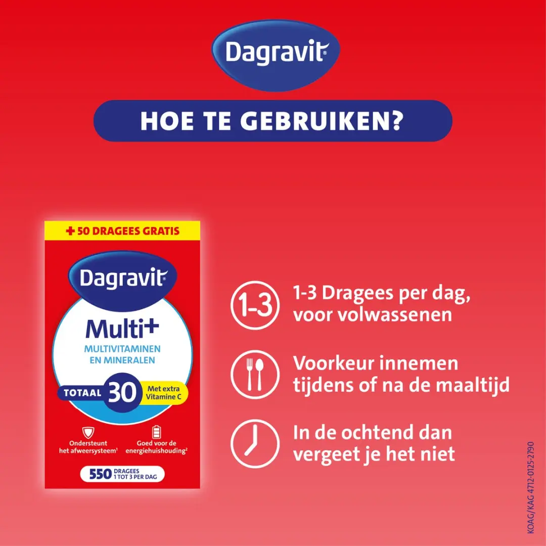 Dagravit Totaal 30 Multivitaminen 550 Dragees