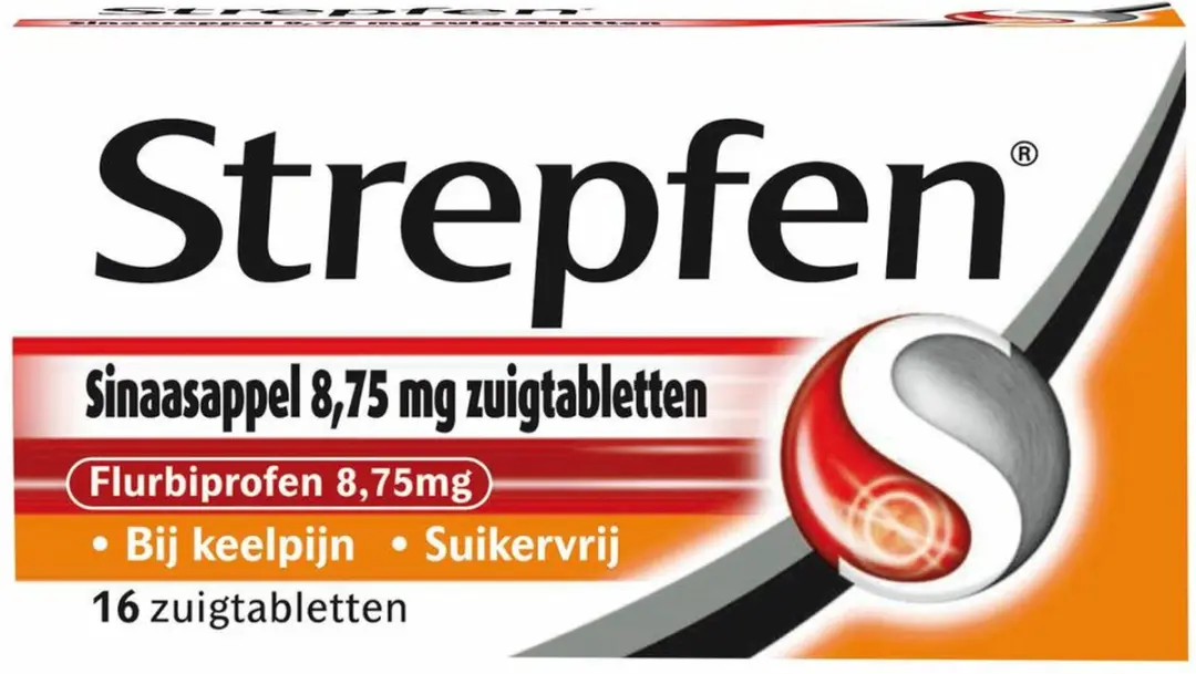 Strepfen Sinaasappel Suikervrij Zuigtabletten - 3x16 Stuks