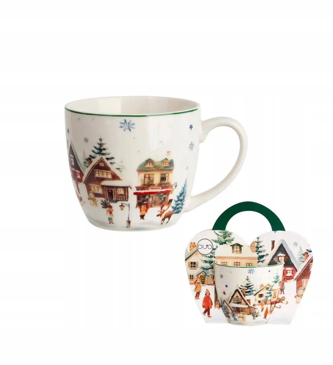 Duo Keramiek Mok Christmas Village 460ml