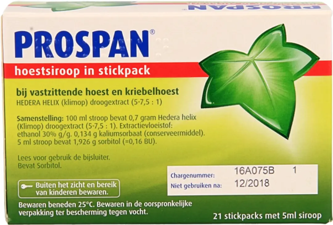 Prospan Hoestsiroop Sticks 21 Stuks