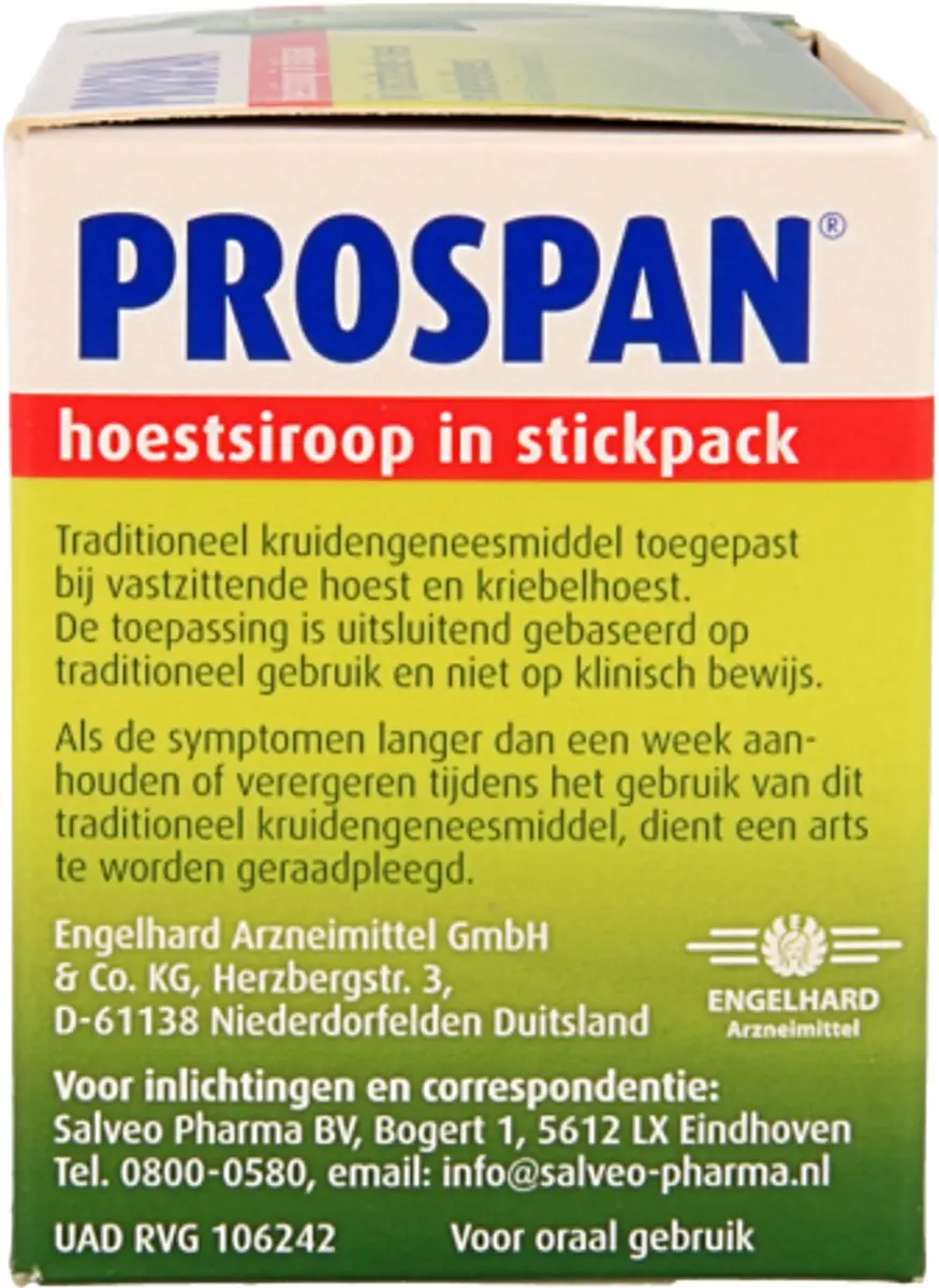 Prospan Hoestsiroop Sticks 21 Stuks