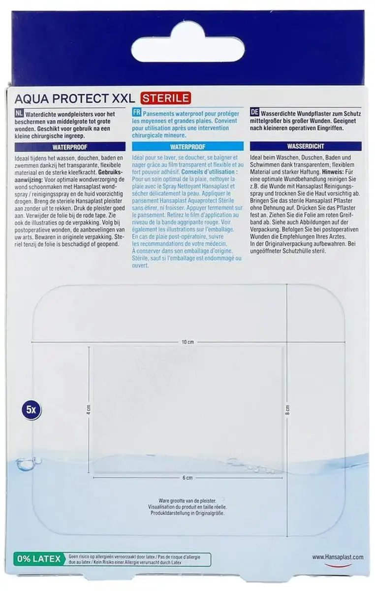 Hansaplast Aqua Protect XXL Pleisters 8x10cm - 5 Stuks - afbeelding 6 van 6