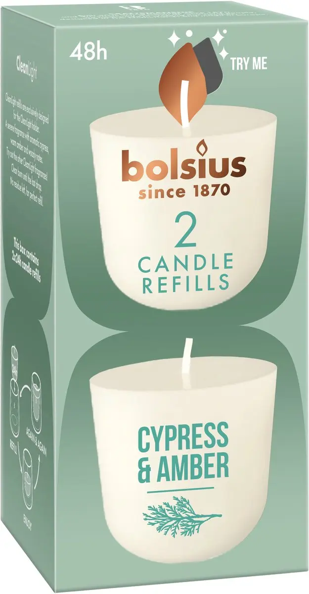 Bolsius Geurkaars Navulling Cypress & Amber