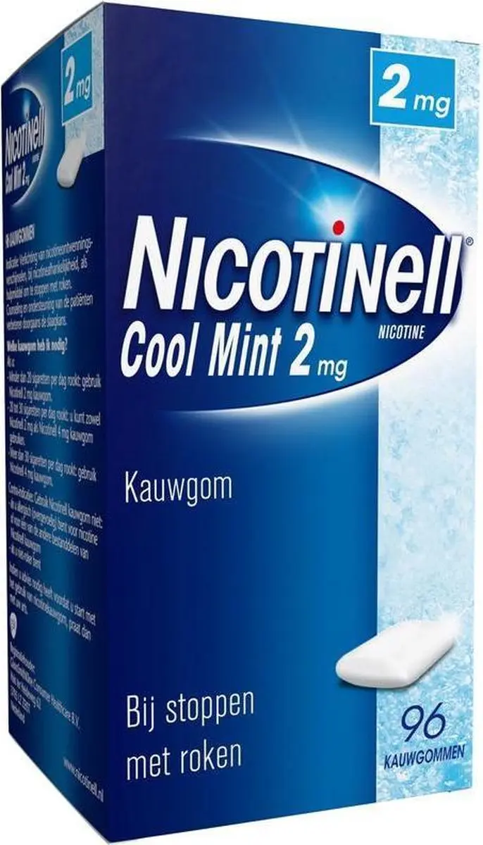 Nicotinell Kauwgom Cool Mint 2mg - 2x96 Stuks