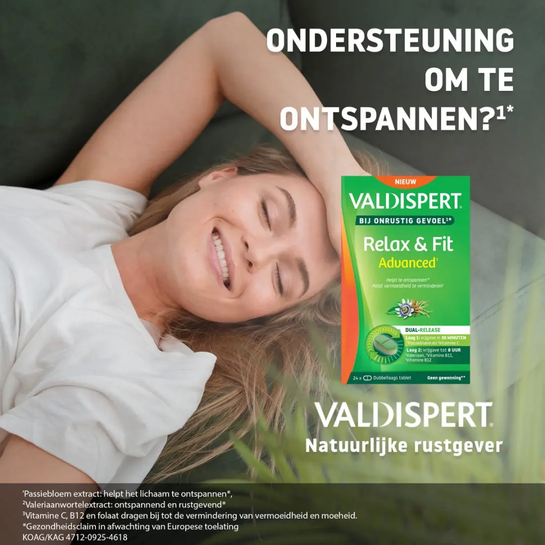 Valdispert Relax & Fit Advanced 24 tabletten - Passiebloem/Valeriaan