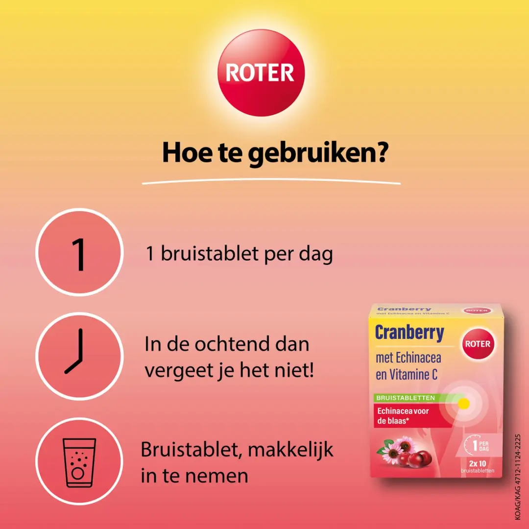Roter Cranberry Bruistabletten 20 Stuks