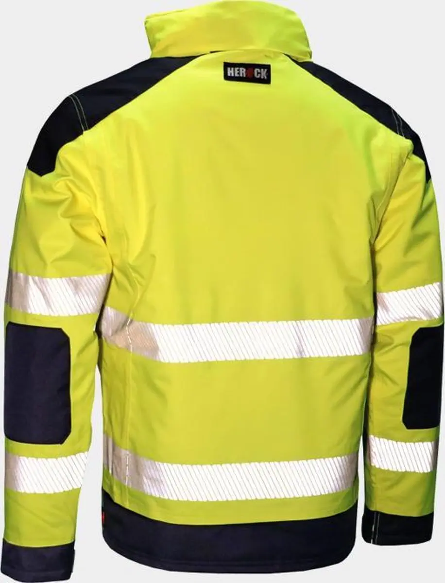 Herock Hodor High Viz Werkjas HV 1901 - M - Fluor geel/Donkerblauw