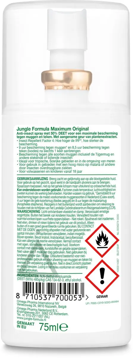 Jungle Formula Maxim Original Muggenspray 75ml - 50% DEET
