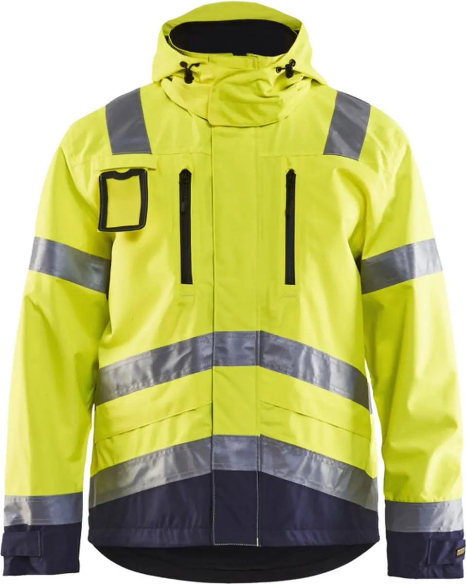 Blåkläder 4837-1977 Jack Ongevoerd High Vis - Geel/Marineblauw 5XL