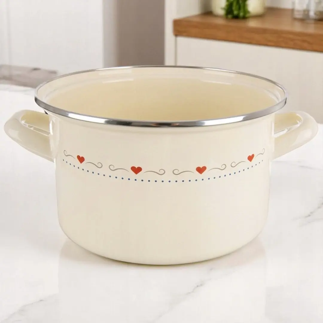 Orion Kremaanse Emaille Pan TONCA 22cm - 4L - Crème
