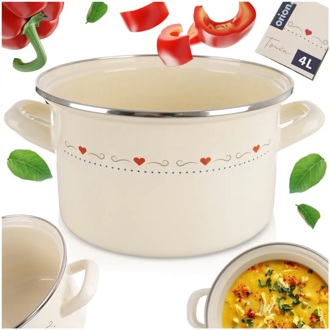 Orion Kremaanse Emaille Pan TONCA 22cm - 4L - Crème