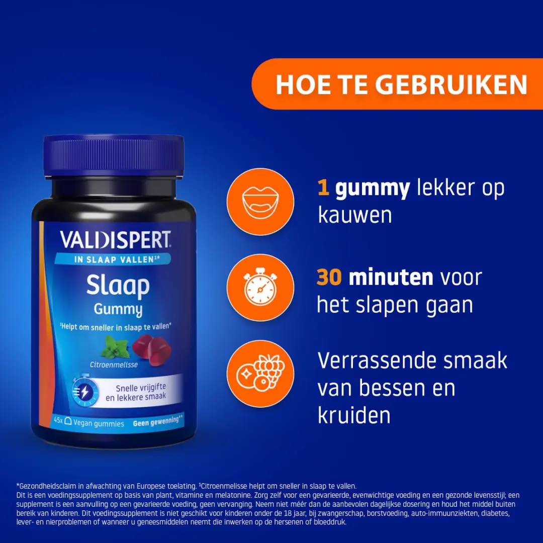 Valdispert Slaap Gummies 45 Stuks - Citroenmelisse