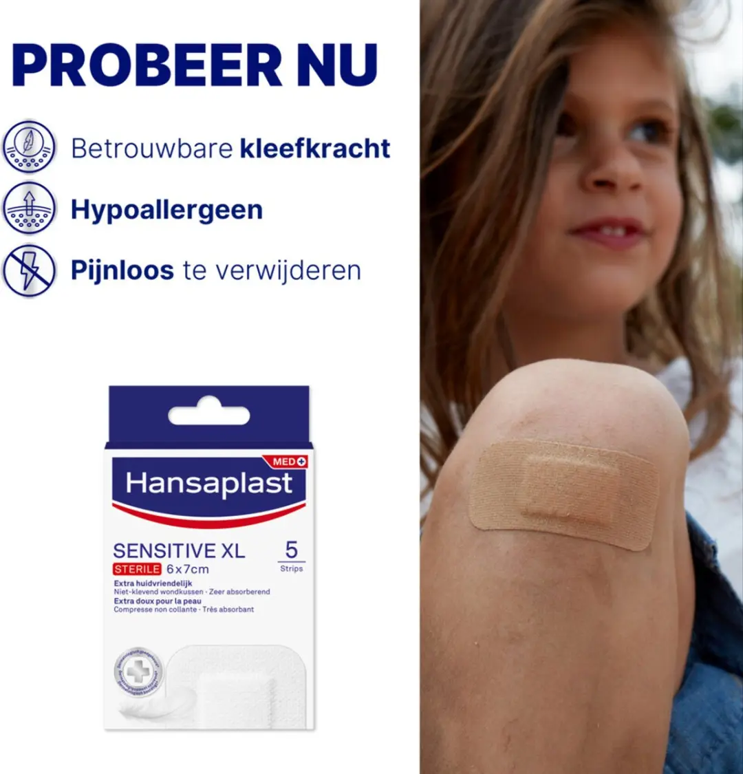 Hansaplast Sensitive XL Pleisters - 10 Stuks