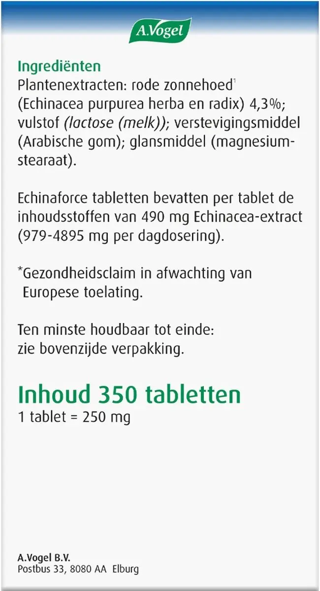A.Vogel Echinaforce Tabletten 350 Stuks