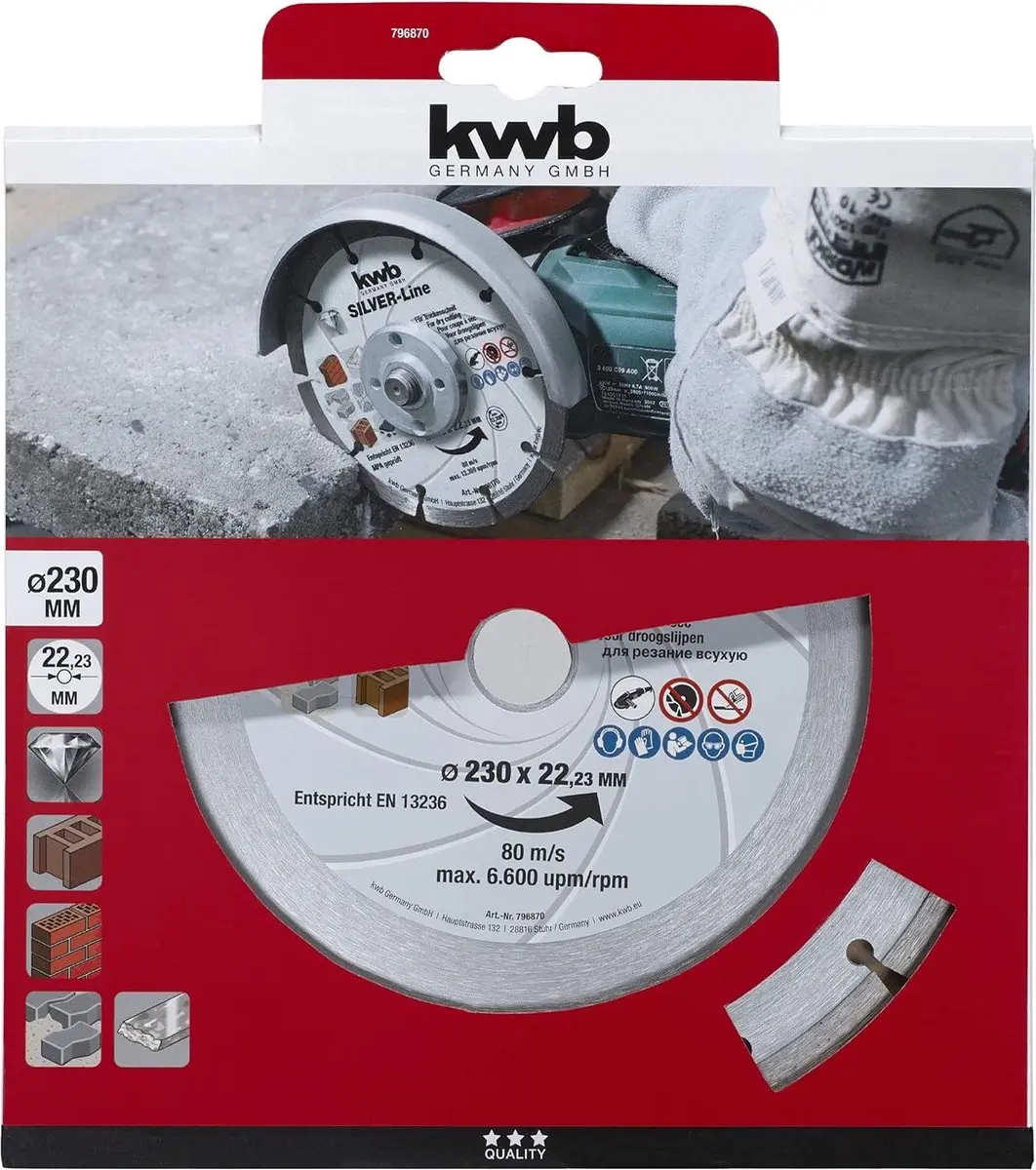 KWB KRAFTIXX Dia-doorslijpschijf 230x22mm - Metaal/Beton/Gips