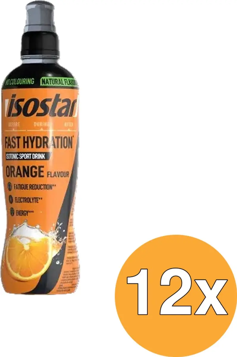 Isostar Fast Hydration 12x500ml - Oranje