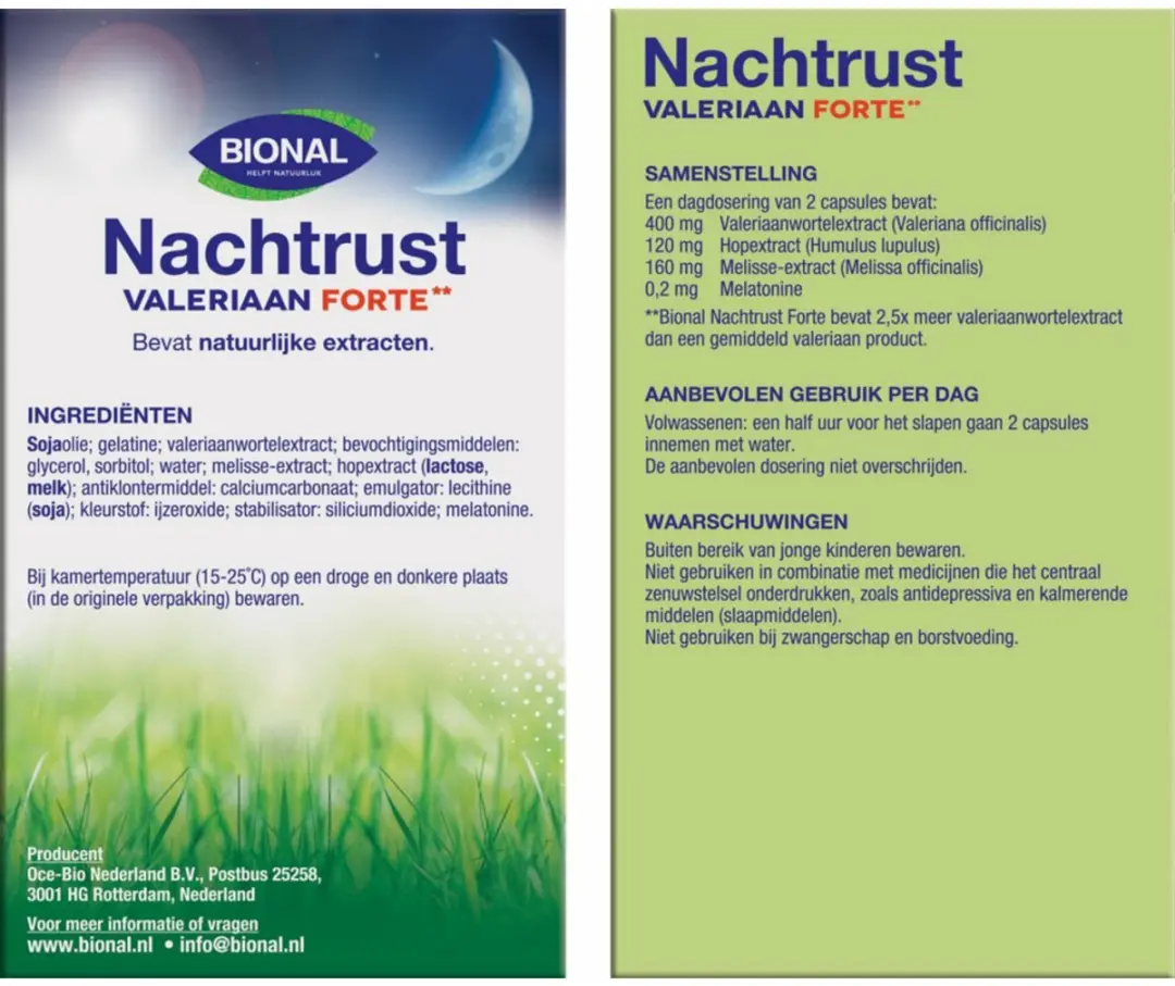 Bional Nachtrust Valeriaan Forte 120 Capsules